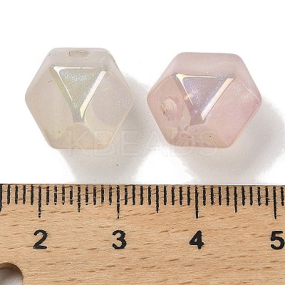 Polygon UV Plating Luminous Rainbow Iridescent Acrylic Beads LACR-R001-04A-1