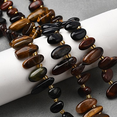 Natural Tiger Eye Beads Strands G-Z091-A15-1