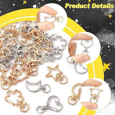40Pcs 10 Styles Alloy Swivel Snap Hook Clasps FIND-FS0004-74-1