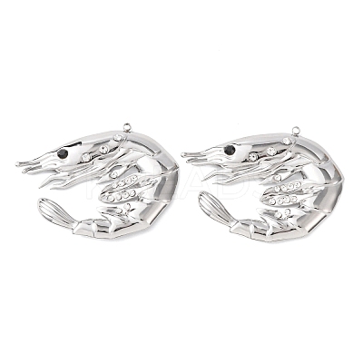 304 Stainless Steel with Rhinestone Pendants STAS-Z177-05P-1