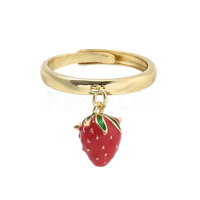 Brass with Enamel Finger Rings RJEW-Q019-02B-G-1