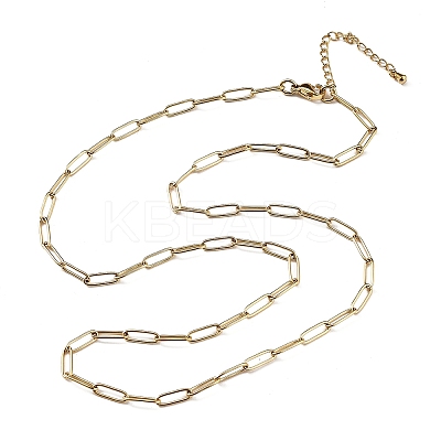 3.5MM 304 Stainless Steel Paperclip Chain Necklaces NJEW-T016-07G-1