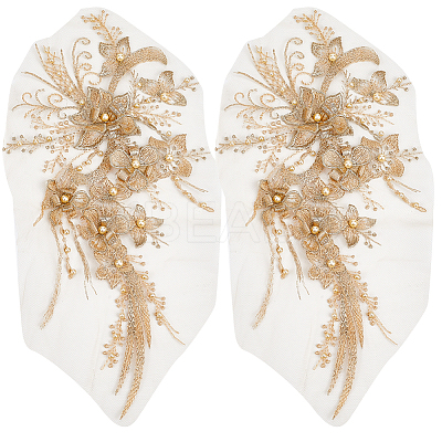 3D Flower Polyester Embroidery Sew on Appliques PATC-WH0008-48C-1