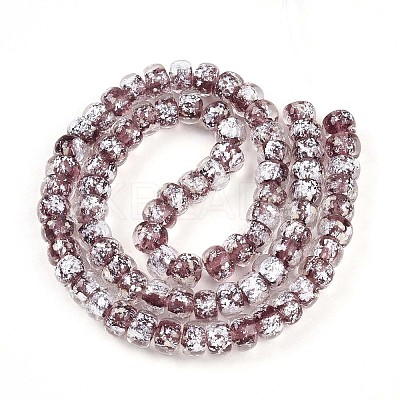 Luminous Handmade Silver Foil Glass Beads Strands FOIL-N029-02B-04-1