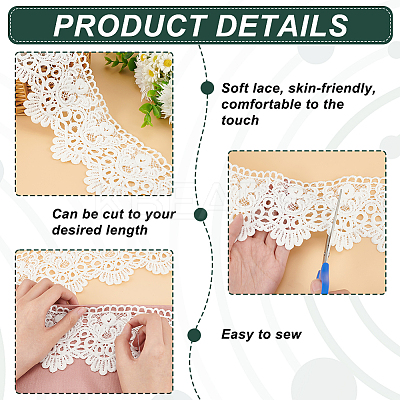 7~7.5 Yards Flat Milk Fiber Lace Trim SRIB-FG0001-18B-1