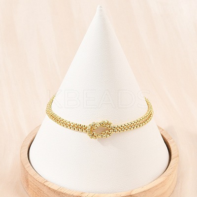 Brass Box Chain Knot 2-Strand Bracelets for Women KK-CBA68DA-17B-G-1