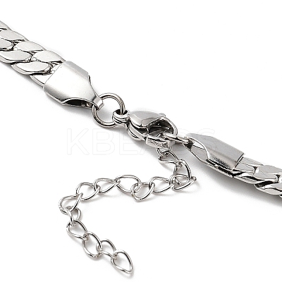 Non-Tarnish 304 Stainless Steel Cuban Link Chain Necklace NJEW-K249-01A-P-1