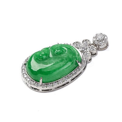 Dyed Natural Myanmar Jade Ruyi Pendants KK-Q050-02A-1