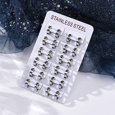 304 Stainless Steel with Enamel Earrings EJEW-M001-20A-P-1