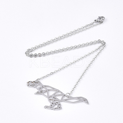 Non-Tarnish 201 Stainless Steel Pendant Necklaces LS-NJEW-T009-JN100-1-40-1