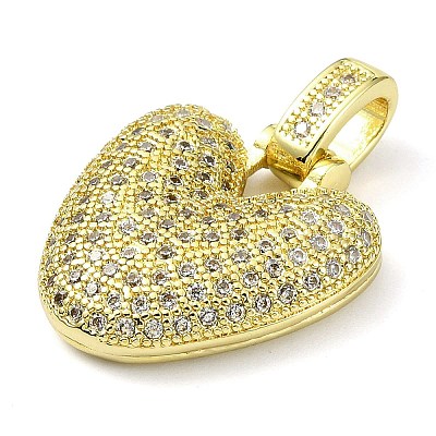 Brass Micro Pave Clear Cubic Zirconia Pendants KK-M279-01G-V-1