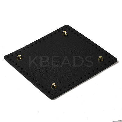 PU Leather Sqaque Long Bottom for Knitting Bag DIY-K079-02C-1