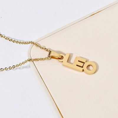 304 Stainless Steel Word Constellation Pendant Necklaces FS-WGAAB2A-09-1