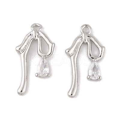 Brass Micro Pave Clear Cubic Zirconia Pendants LS-KK-L212-06P-1