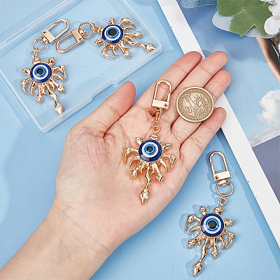 4Pcs Evil Eye Resin Pendant Decorations KEYC-AR0001-26-1