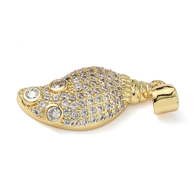 Brass Micro Pave Clear Cubic Zirconia Pendants KK-L257-02G-02-1