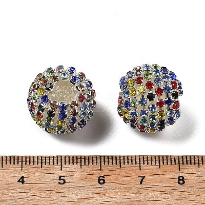 Sparkle Glass Rhinestone Round Beads OACR-S048-01E-1