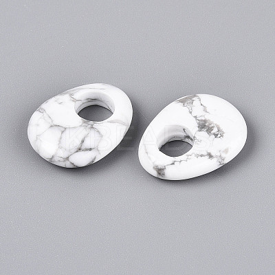 Natural Howlite Pendants G-T144-09B-1