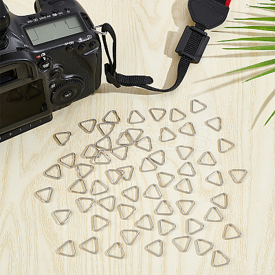 60Pcs 304 Stainless Steel Adjuster Triangle Double Buckles STAS-UN0059-55-1