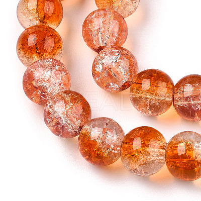 Transparent Crackle Baking Paint Glass Beads Strands DGLA-T003-01A-11-1