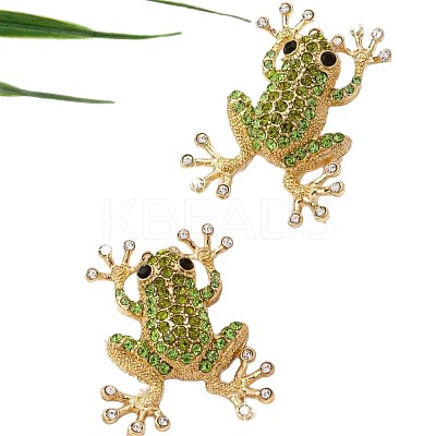 Alloy & Rhinestone Stud Earrings FS-WG98FAE-01-1