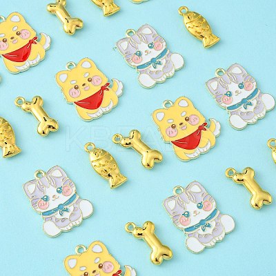 20Pcs 4 Styles Alloy Enamel Pendants ENAM-CJ0004-48-1