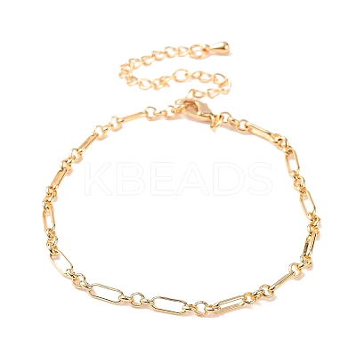Brass Oval Link Chains Bracelets for Women BJEW-H611-01G-1