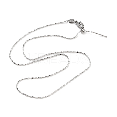 Adjustable 304 Stainless Steel Serpentine Chain Necklaces NJEW-K270-04P-1