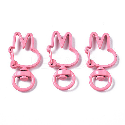 Spray Painted Eco-Friendly Alloy Swivel Snap Hooks Clasps PALLOY-T080-12J-NR-1