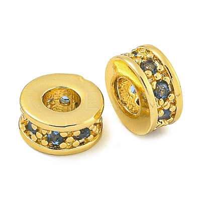 Rack Plating Brass Micro Pave Cubic Zirconia Spacer Beads KK-F089-39B-G04-1