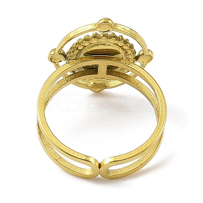 304 Stainless Steel Enamel Open Cuff Rings for Women RJEW-F166-43G-02-1