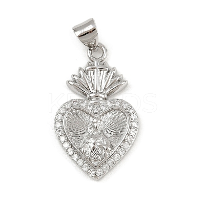 Brass Micro Pave Cubic Zirconia Pendants KK-P323-11U-P02-1
