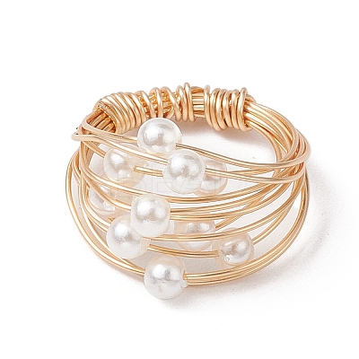 Copper Wire Wrapped Finger Rings RJEW-JR00684-1