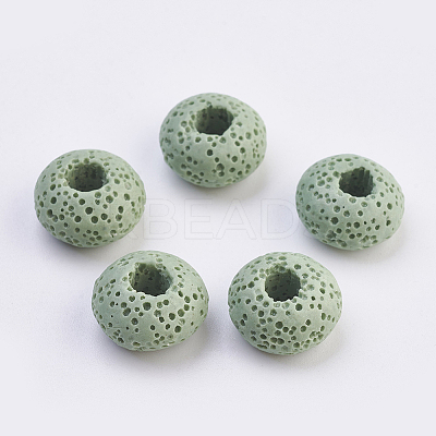 Natural Dyed Lava Rock European Beads G-E477-A05-1