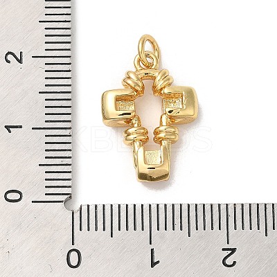 Rack Plating Brass Micro Pave Cubic Zirconia Pendants KK-K377-43G-1