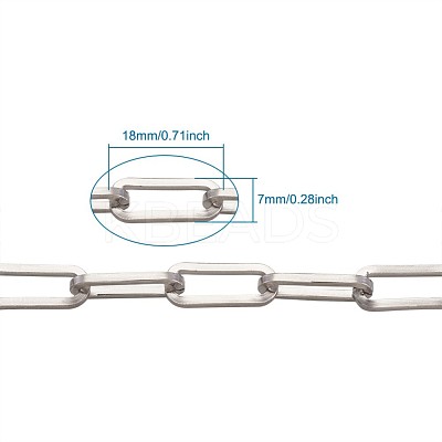 Tarnish Resistant 304 Stainless Steel Paperclip Chains STAS-R100-38-1