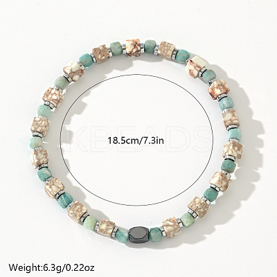 Natural Mixed Gemstone Beads Stretch Bracelets for Men RE8407-1