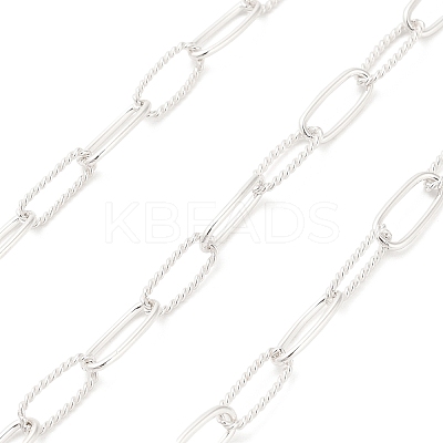 925 Sterling Silver Paperclip Link Alternating Twist Chains STER-NH0001-82S-1
