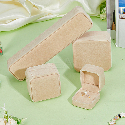4pcs 4 styles Square & Rectangle Velvet Jewelry Gift Boxes Set ODIS-DC0001-02-1