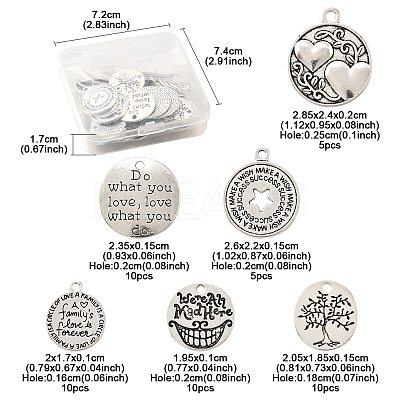 50Pcs Tibetan Style Alloy Pendants TIBE-FS0003-25-RS-1