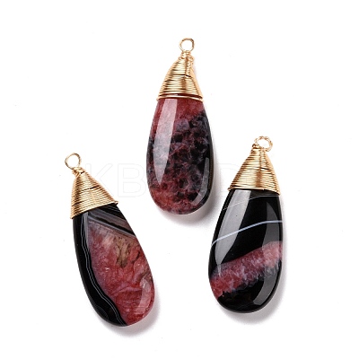 Natural Brazilian Agate Pendants PALLOY-JF01324-01-1