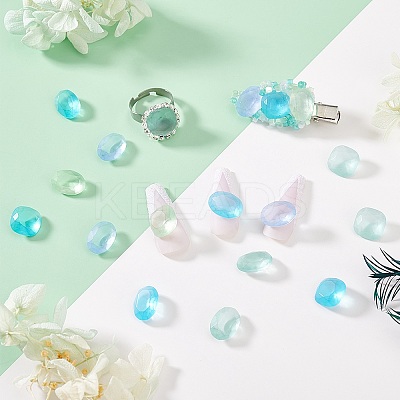 30Pcs 2 Styles Frosted Glass Rhinestone Cabochons FIND-PH0021-95-1