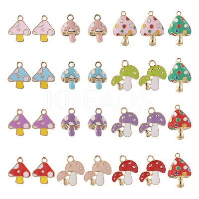 56Pcs 14 Style Alloy Enamel Pendants ENAM-SC0003-77-1