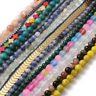 3 Strands Natural & Synthetic Mixed Gemstone Beads Strands G-XCP0001-04-1