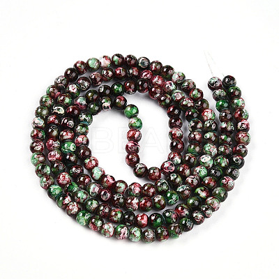 Baking Paint Glass Beads Strands DGLA-N003-6mm-A09-1