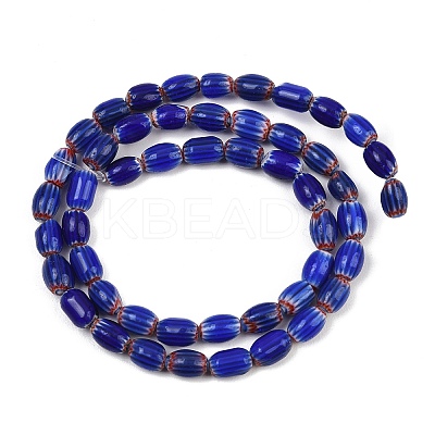 Handmade Millefiori Glass Oval Beads Strands LK-Z001-02A-02-1