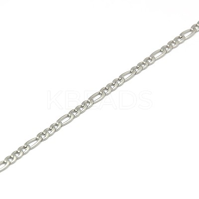 304 Stainless Steel Figaro Chain Necklace Making LS-STAS-A028-N022MP-1