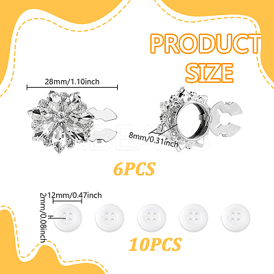 6Pcs Alloy Cufflinks & 10Pcs 4-Hole Plastic Buttons HJEW-GA00041-1