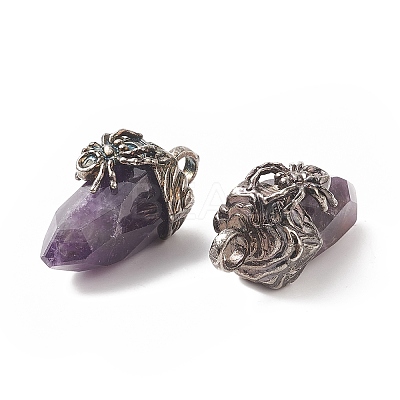 Natural Amethyst Pendants G-C051-03F-1