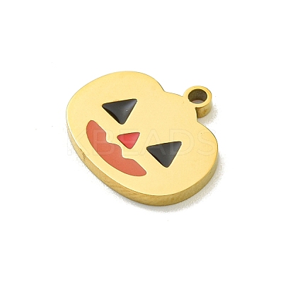 Halloween Theme Ion Plating(IP) 304 Stainless Steel Enamel Charms STAS-M011-03A-1